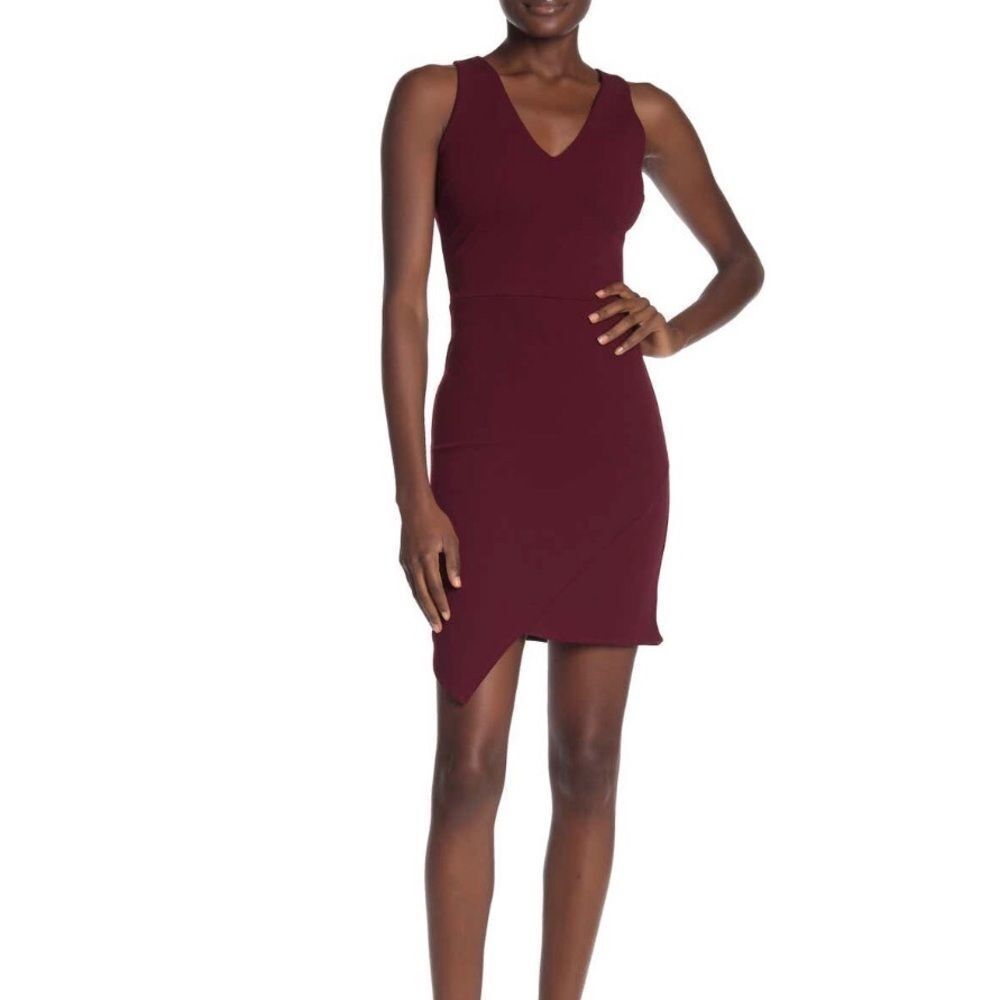 Love...Andy Burgundy V-Neck Tank Dress, Medium